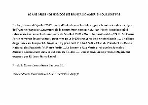 2022 07 05 TOULON 2 HOMMAGE A NOS MORTS ET DISPARUS DU 5 07 2022 D ORAN